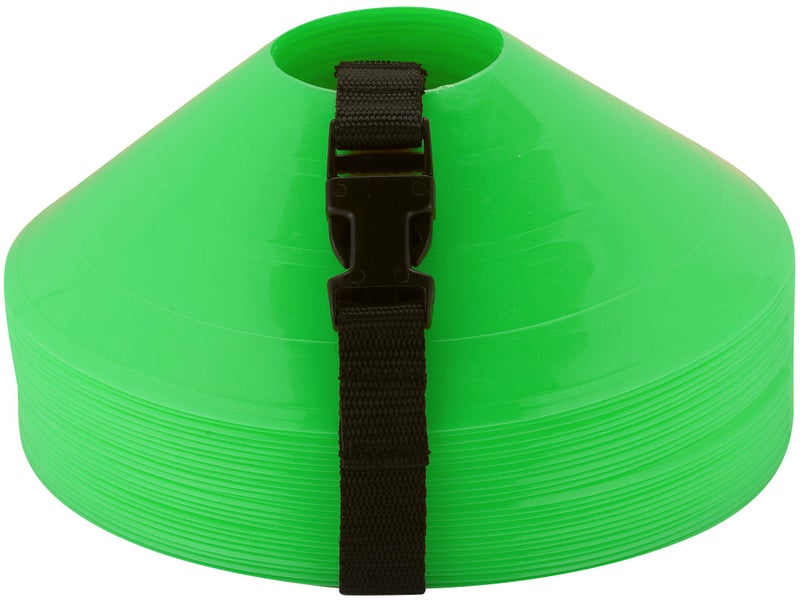 American Challenge Disc Cones â€“ Set of 25 Agility Cones for Sports Training â€“ 2" Tall, 7" Base Soccer Cones with Carry Strap for Drills & Practice - Image 2